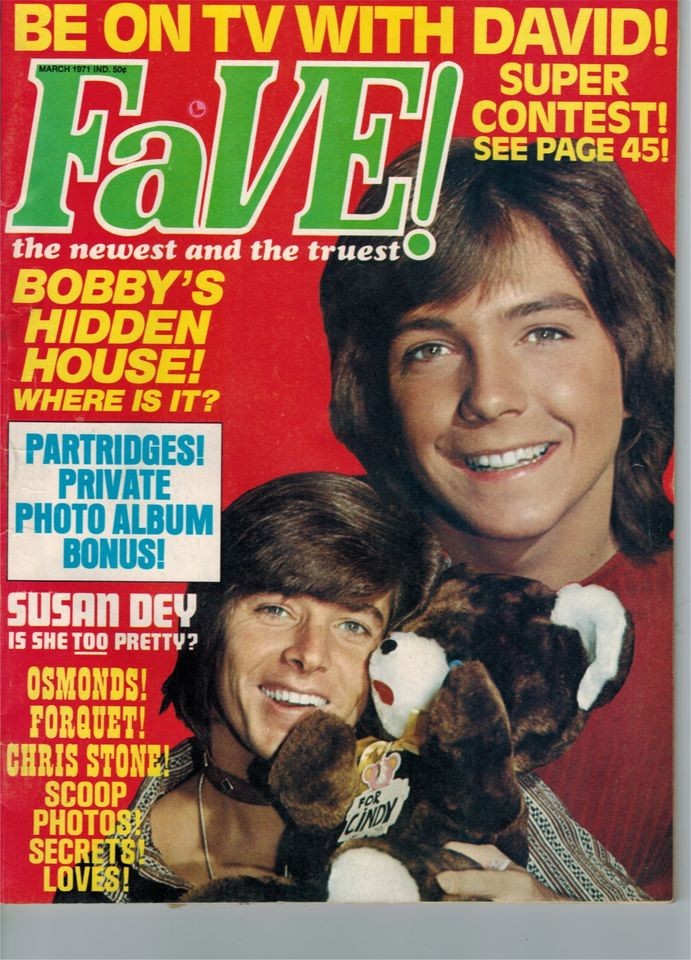   Magazine March 1971 Bobby Sherman, David Cassidy, Partridges, Osmonds