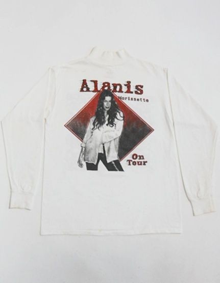 Vintage 90s ALANIS MORISSETTE Alt Rock Ironic ON TOUR Turtleneck L/S T 