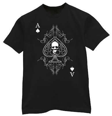 Ace of Spades shirt Skull Biker Playing Card T shirt