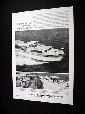 Chris Craft Roamer 36 ft Riviera yacht 1963 print Ad
