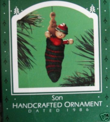 Son Hallmark 1986 Christmas Ornaments Stocking