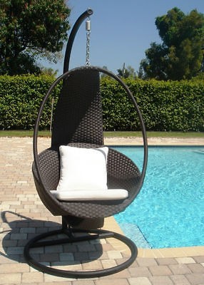 NEW MODERN GARDEN PATIO POOL FURNITURE PE RATTAN SWING CHAIR HANGING 