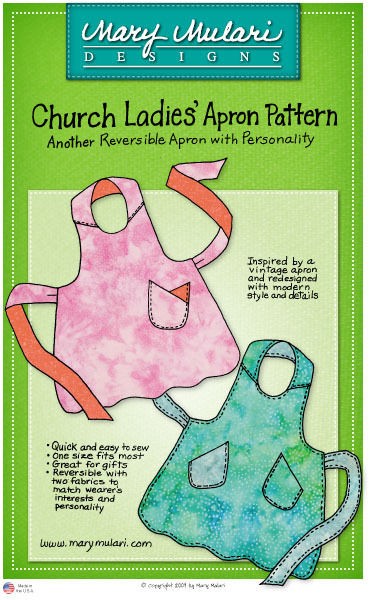 Church Ladies Apron Pattern by Mary Mulari. Vintage, Reversible 
