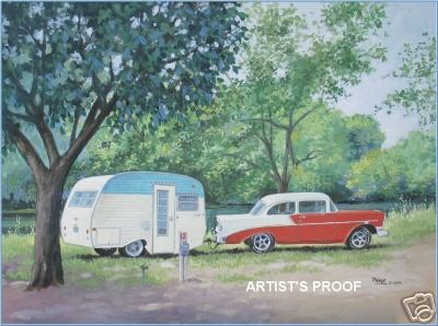 Vintage Serro Scotty Travel Trailer RV 1956 Chevy ART