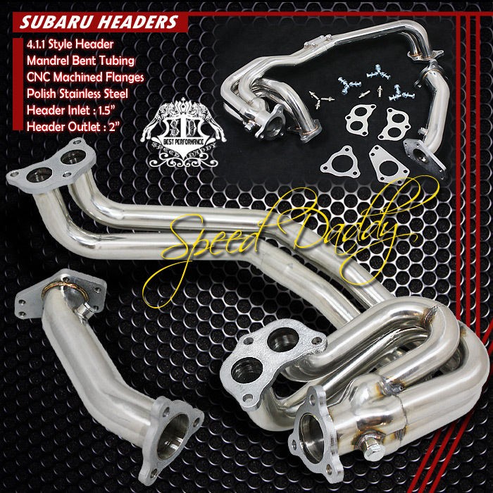 PC SS MANIFOLD HEADER+UP PIPE/UPPIPE/EXHAUST 02 07 SUBARU IMPREZA 