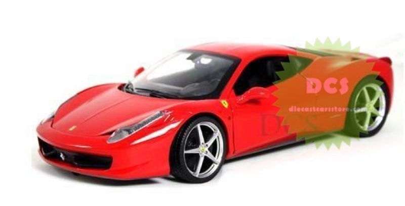 HOT WHEELS 2011 FERRARI 458 ITALIA RED 1/18 DIECAST CAR