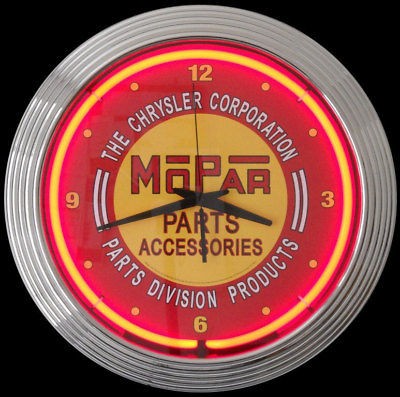 Mopar Red Vintage Neon Clock Wall Sign Retro 15 Nostalgic New Garage 