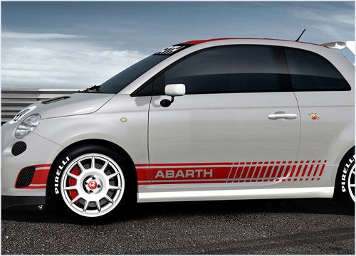 Fiat 500 Abarth racing stripe stickers