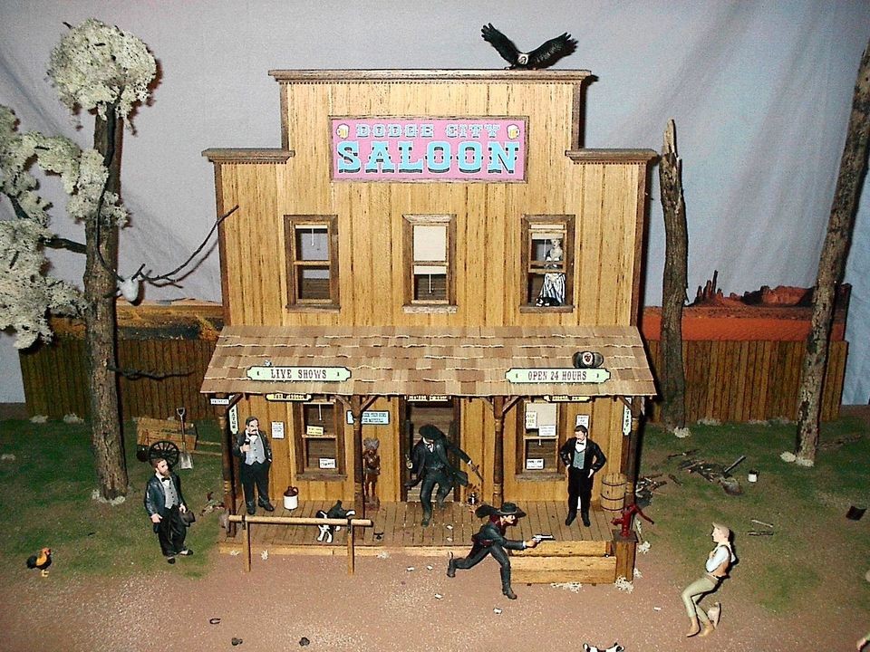 TOMBSTONE DODGE CITY DEADWOOD OLD WEST SALOON 1/12 SCALE BALSA DOLL 