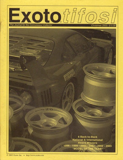   Model Catalogue 2003  Ferrari F40, GT40, Lotus 72, DBR1, 250 GT SWB