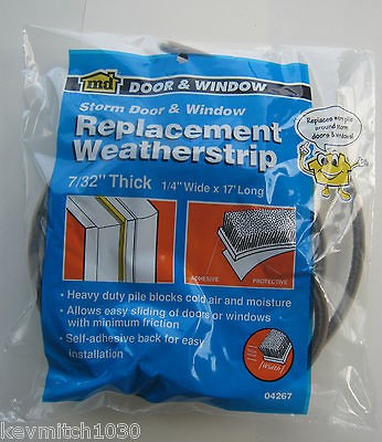 Storm Door & Window Heavy Pile Replacement Weatherstrip New 