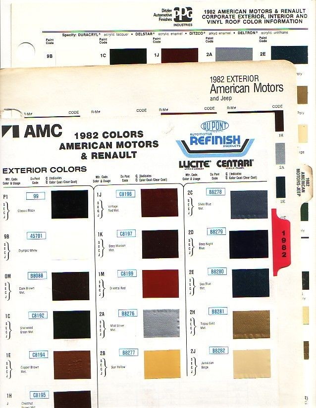 1982 AMC AMERICAN MOTORS RENAULT JEEP EAGLE CONCORD PAINT CHIPS