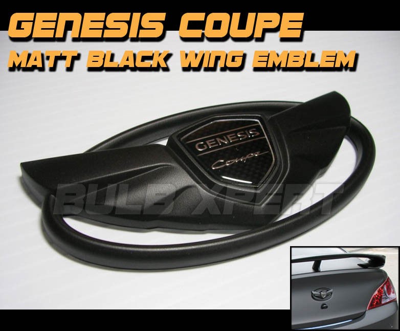 GENESIS COUPE FRONT GRILL OR REAR BACK TRUNK MATT BLACK EMBLEM BADGE 