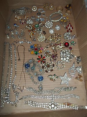 Huge Rhinestone lot, broken, repairs, arts, crafts, NR starting @ $4 