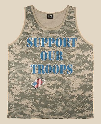 ACU Digital Camo Support our troops tee shirt Tank Top