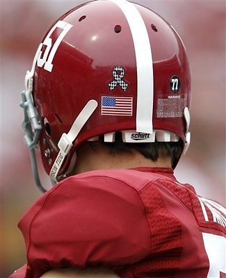 Alabama Crimson Tide Football Helmet Hounds Tooth Ribbon and #77 