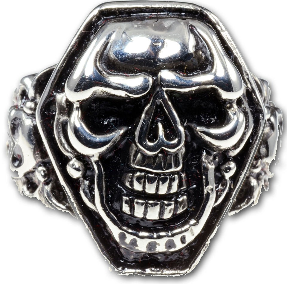   STEEL MENS SKULL RING SZ 11 or 12 Sons of Anarchy biker SOA RING