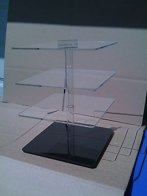 Acrylic Four Tier Countertop Carousel Display Stand 12x12x16