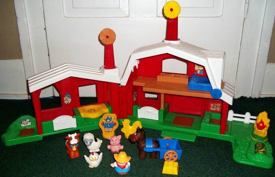   Price Little People Barn w/Sounds Playset Farm Tractors Farmer Animals