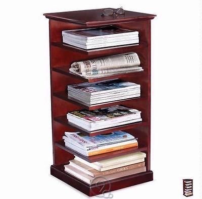 Bedtime Reader Nightstand Mahogany Magazine Rack Stand Book Stand 