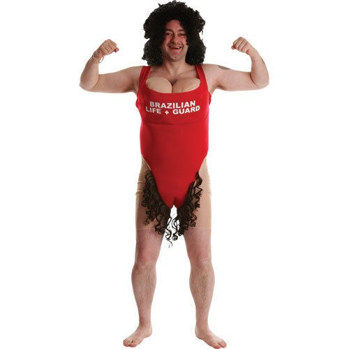 Adult One Size Scary Mary Lifeguard Baywatch Swimsuit New Fancy Dress 