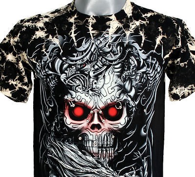 Q57 SURVIVOR SKULL IRON TERMINATOR DRAGON TATTOO S/S T SHIRT M