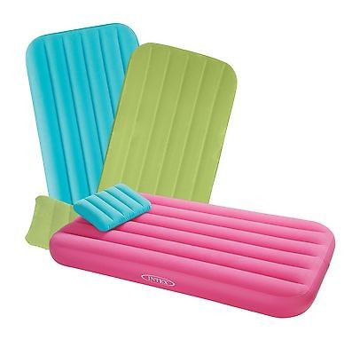 Intex Cozy Kids Airbed with Pillow Green and Pink