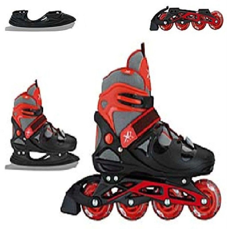   INLINE SKATES ROLLER ICE SKATING BOOTS TRANSFORMER ADJUSTABLE SHOES