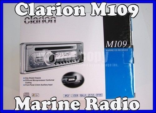 CLARION M109 MARINE BOAT RADIO CD/ AUX ~ WATERTIGHT NEW