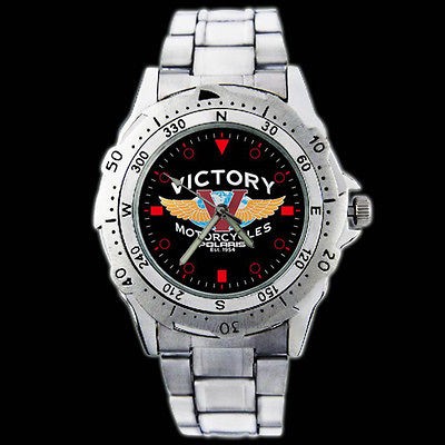   Motorcycle Polaris Est. 1954 Car Logo Stainless Steel Wrist Watch