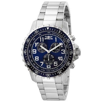 Invicta STAINLESS STEEL WATCH New Chronograph Blue Dial Mens Dad Gift 