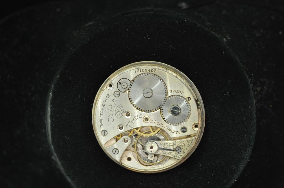 VINTAGE 36MM TAVANNES/CYMA POCKET WATCH MOVEMENT RUNNING