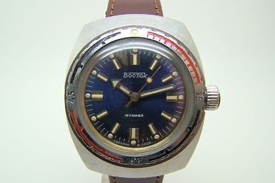 WATCH VOSTOK AMPHIBIAN 2209 USSR SOVIET MILITARY DIVER TYPE STEEL CASE 