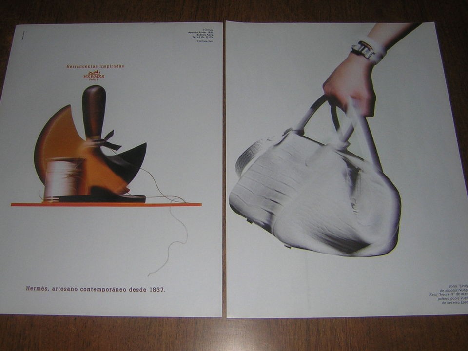 2011 HERMES BAG LINDY EURE H WATCH INSPIRADAS 2PG f2 PRINT AD in 