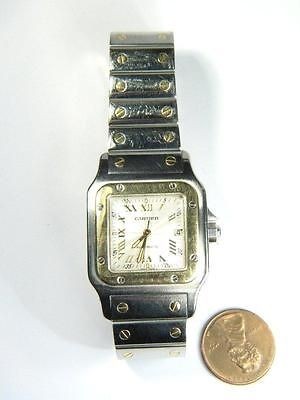 AUTOMATIC CARTIER SANTOS 2319 MANS WRISTWATCH STEEL & GOLD