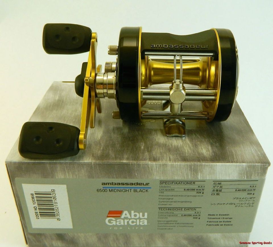 ABU GARCIA AMBASSADEUR 6500 MIDNIGHT BLACK RIGHT HAND BAITCAST REEL 