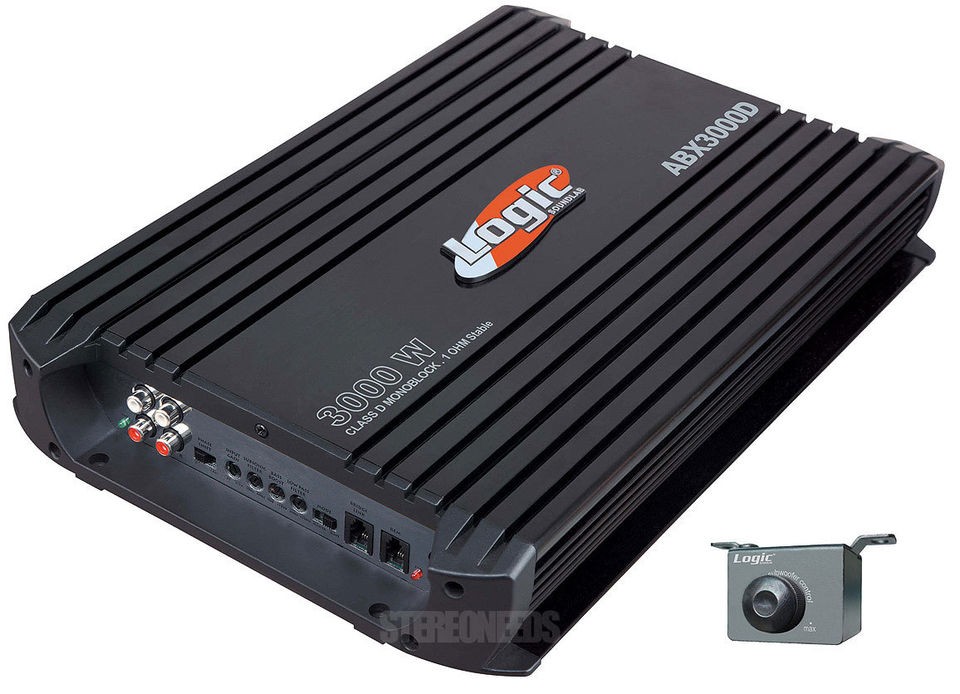 LOGIC 3000 WATT CLASS D MONO AMP CAR SUB MONOBLOCK AMPLIFIER 1 CHANNEL 