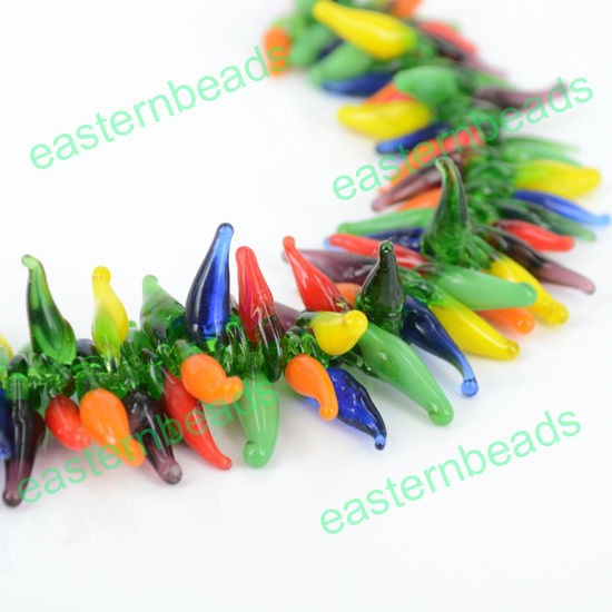 Wholesale Lots Charm Handmade Lampwork Hot Pepper Glass Loose Beads