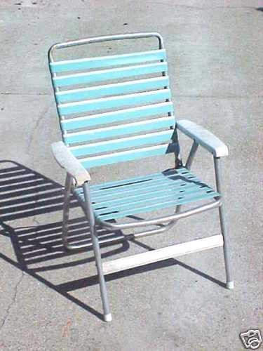 ALUMINUM FOLDING PLASTIC WEBBED LAWN CHAIR Turquoise