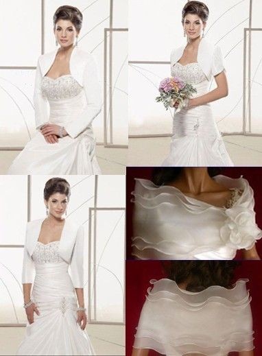   ivory satin Multi style jacket Wedding Bridal Bolero shrug coat New