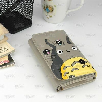 My Neighbor Totoro Clutch Wallet Purse with Zipped Coins Pocket #095