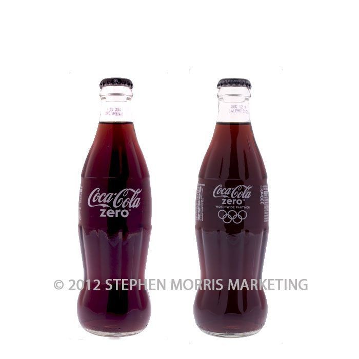 Coca Cola UK 2012 Olympics glass bottle   rare ZERO version