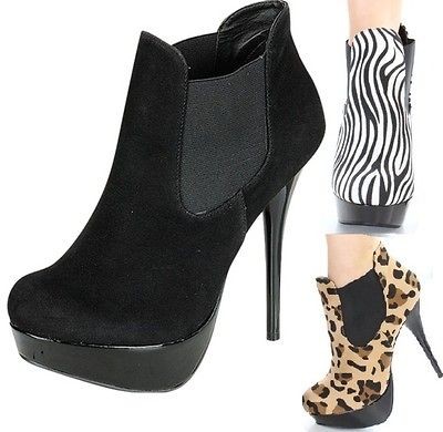 Sexy Round Toe Platform Stilettos High Heel Ankle Booties Clubbing 