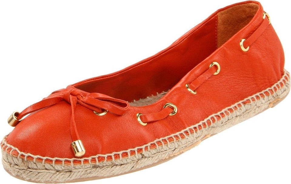 RALPH LAUREN ADEANA TANGERINE NAPPA LEATHER FLAT WOMEN SIZE 7.5 B