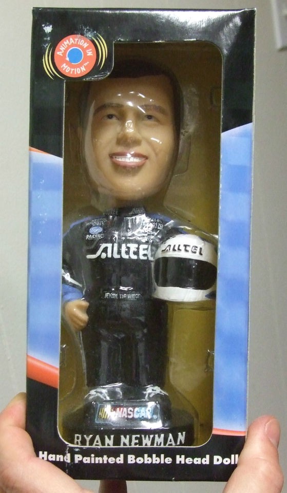 GENUINE HAND PAINTED RYAN NEWMAN ALLTEL BOBBLE HEAD NASCAR COLLECTIBLE 