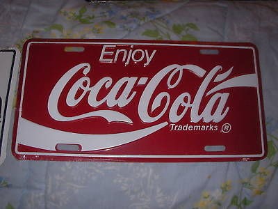 COCA COLA FULL SIZE CAR LICENSE PLATE,,,, STILL SEALED