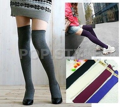 New Over The Knee Cotton Socks Thigh High Cotton Stockings Hot Sale 