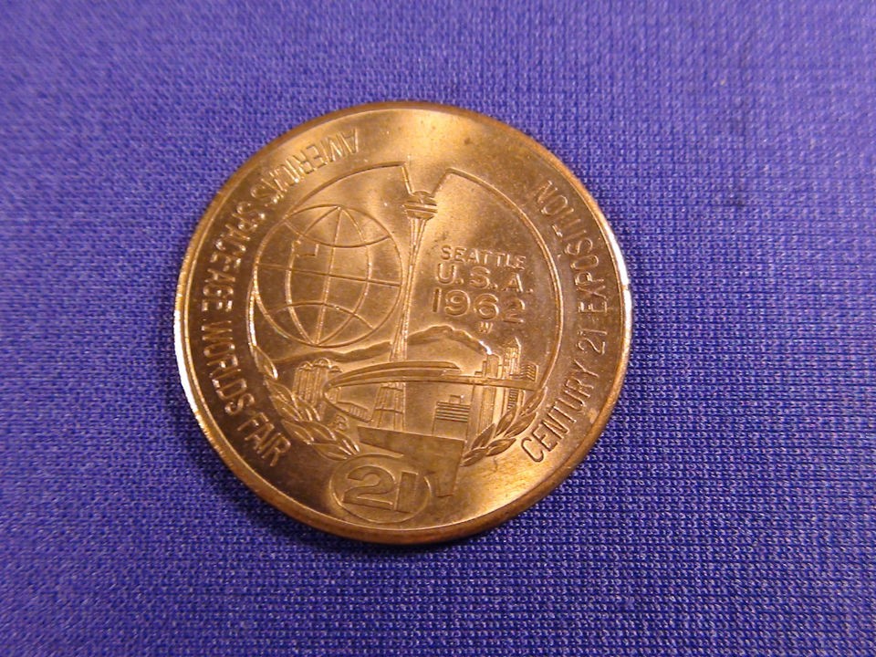   Space Age Worlds Fair One Dollar Coin Century 21 Exposition 1962