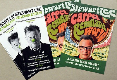 STEWART LEE 2011 & 2012 CARPET REMNANT WORLD TOUR FLYERS   BRAND NEW