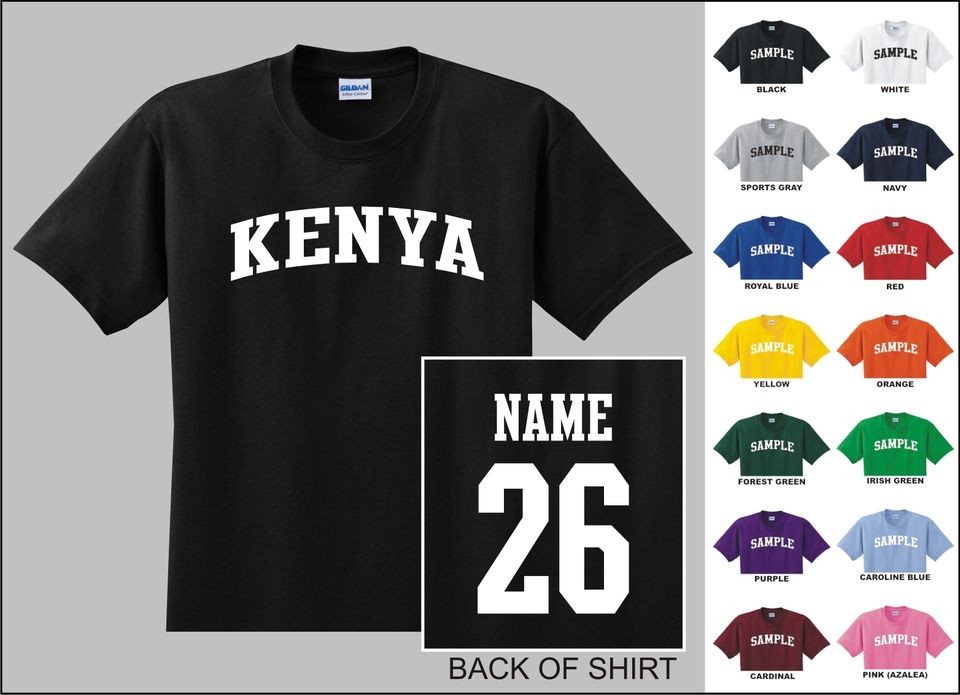 Country Of Kenya College Letter Custom Name & Number Personalized T 